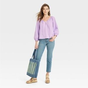 Women's Balloon Long Sleeve Everyday
Blouse - Universal Thread™ Purple L new